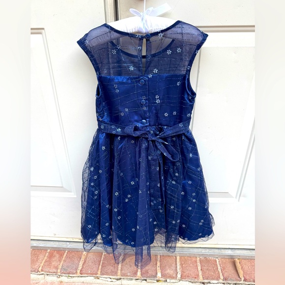 Jona Michelle, Sleeveless, Navy with Sparkle, Dress with Velvet Jacket, Size 5 - Picture 4 of 7